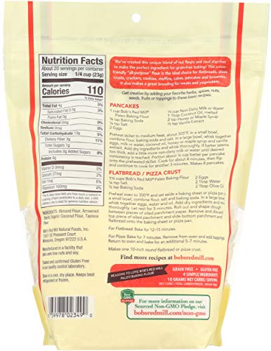 Bob's Red Mill Paleo flour blend close-up highlighting almond and coconut ingredients for gluten-free batter