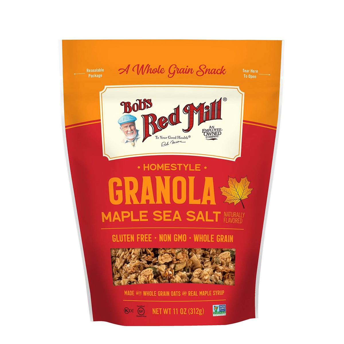 Bob's Red Mill pan-baked granola maple sea salt pack2 ready-to-eat breakfast on the go
