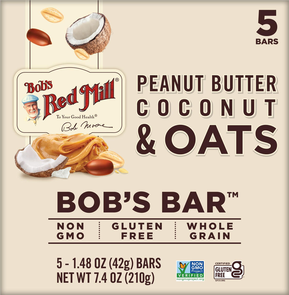 Bob’s Red Mill PB Coconut & Oats Bar on-the-go snack is ready for school, work.