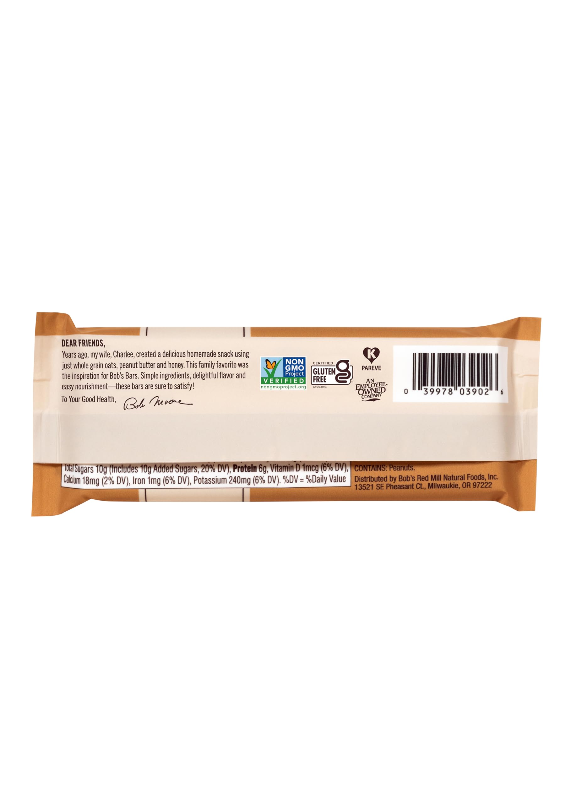 Bob’s Red Mill Peanut Butter Chocolate Bar closeup, creamy texture and wholesome ingredients.