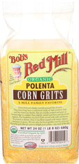 Bob's Red Mill polenta bag 24oz ready to cook and enjoy at home.