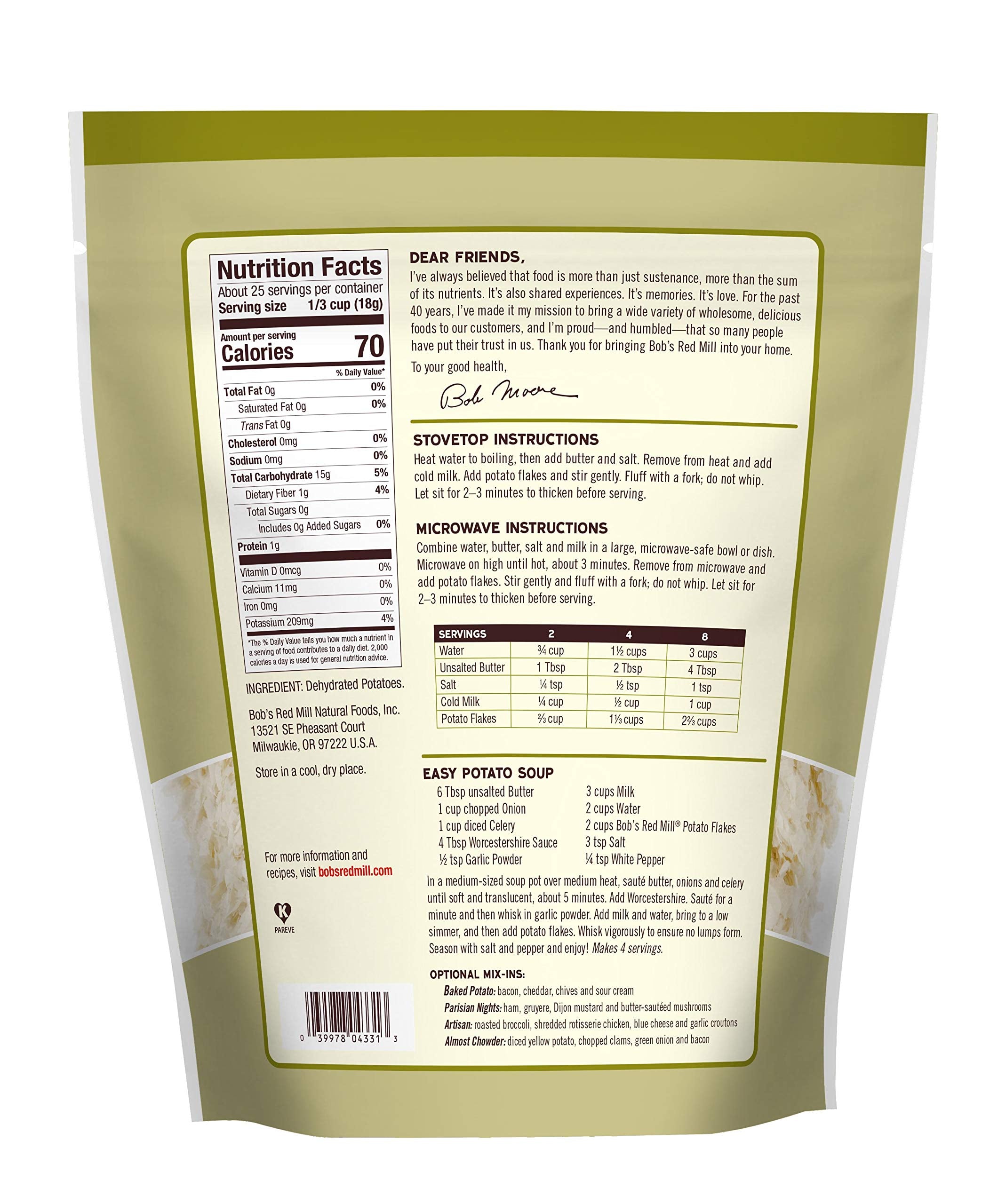 Bob's Red Mill Potato Flakes as a soup base.