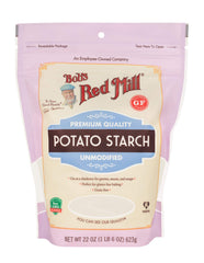 Dry powder of Bob's Red Mill Potato Starch ready for gluten-free baking