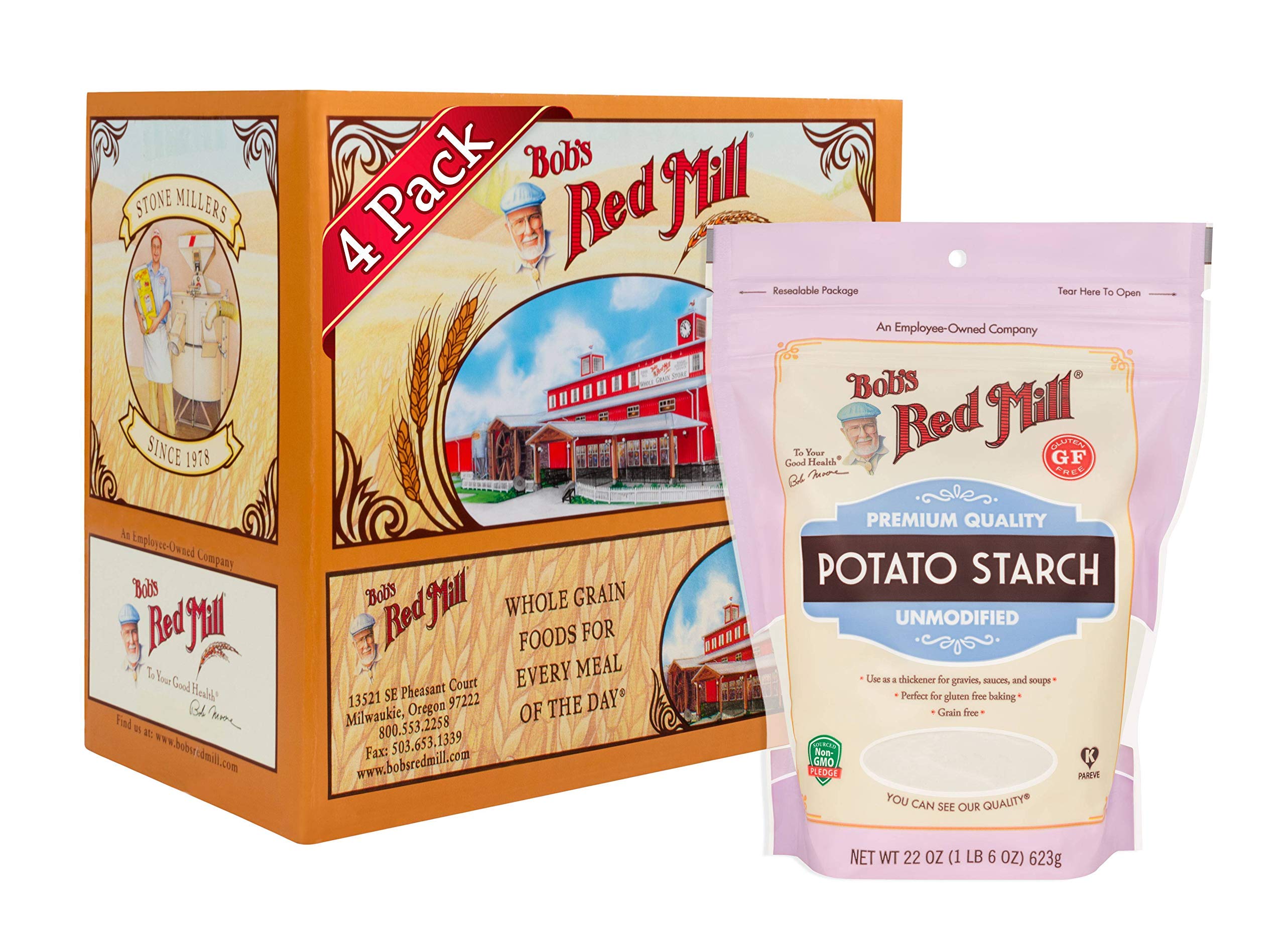 Bob's Red Mill Potato Starch packaging for gluten-free kitchen use