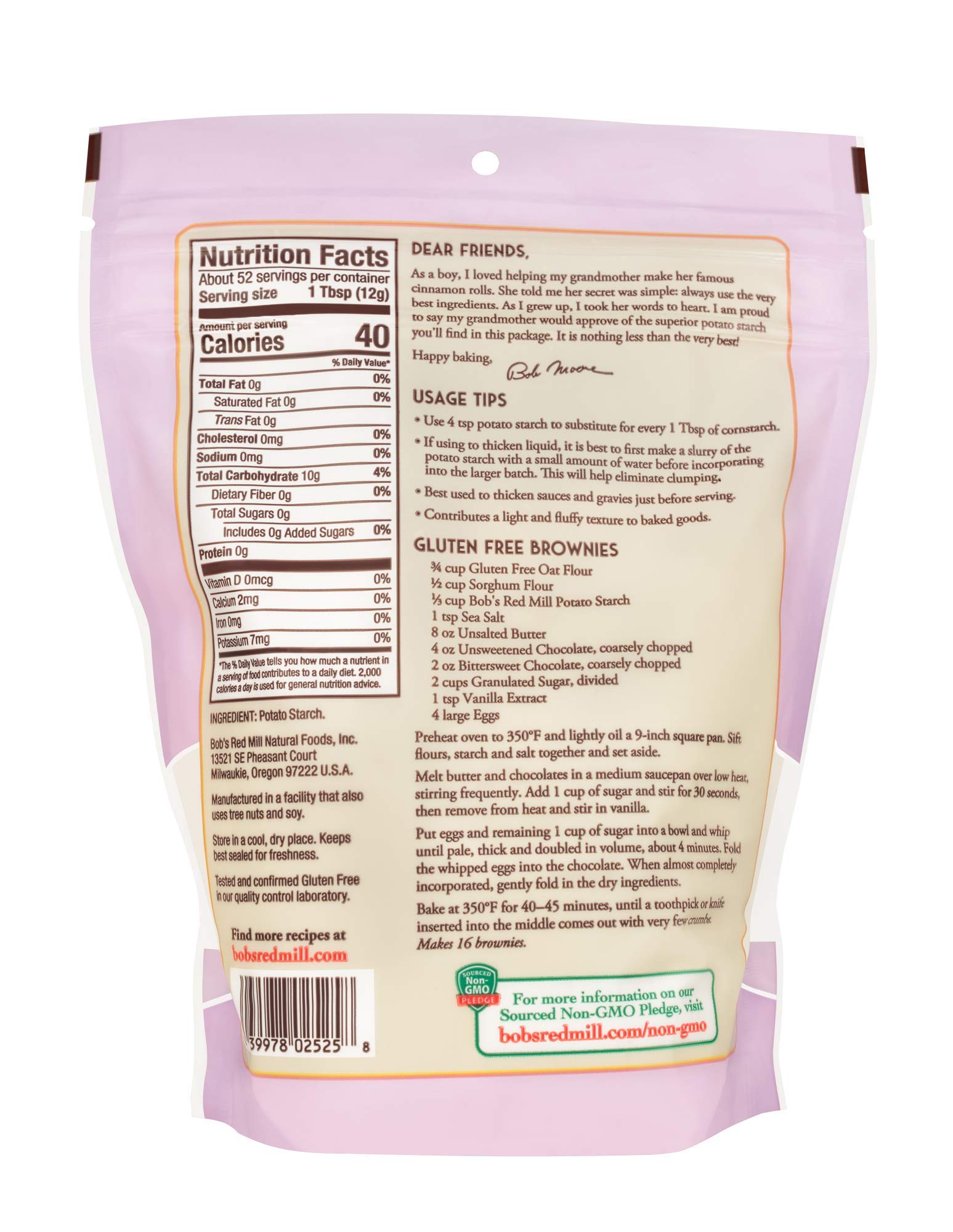Close-up of potato starch texture suitable for thickening