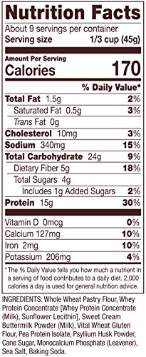 Golden pancakes made with Bob's Red Mill protein pancake mix, ready to enjoy.