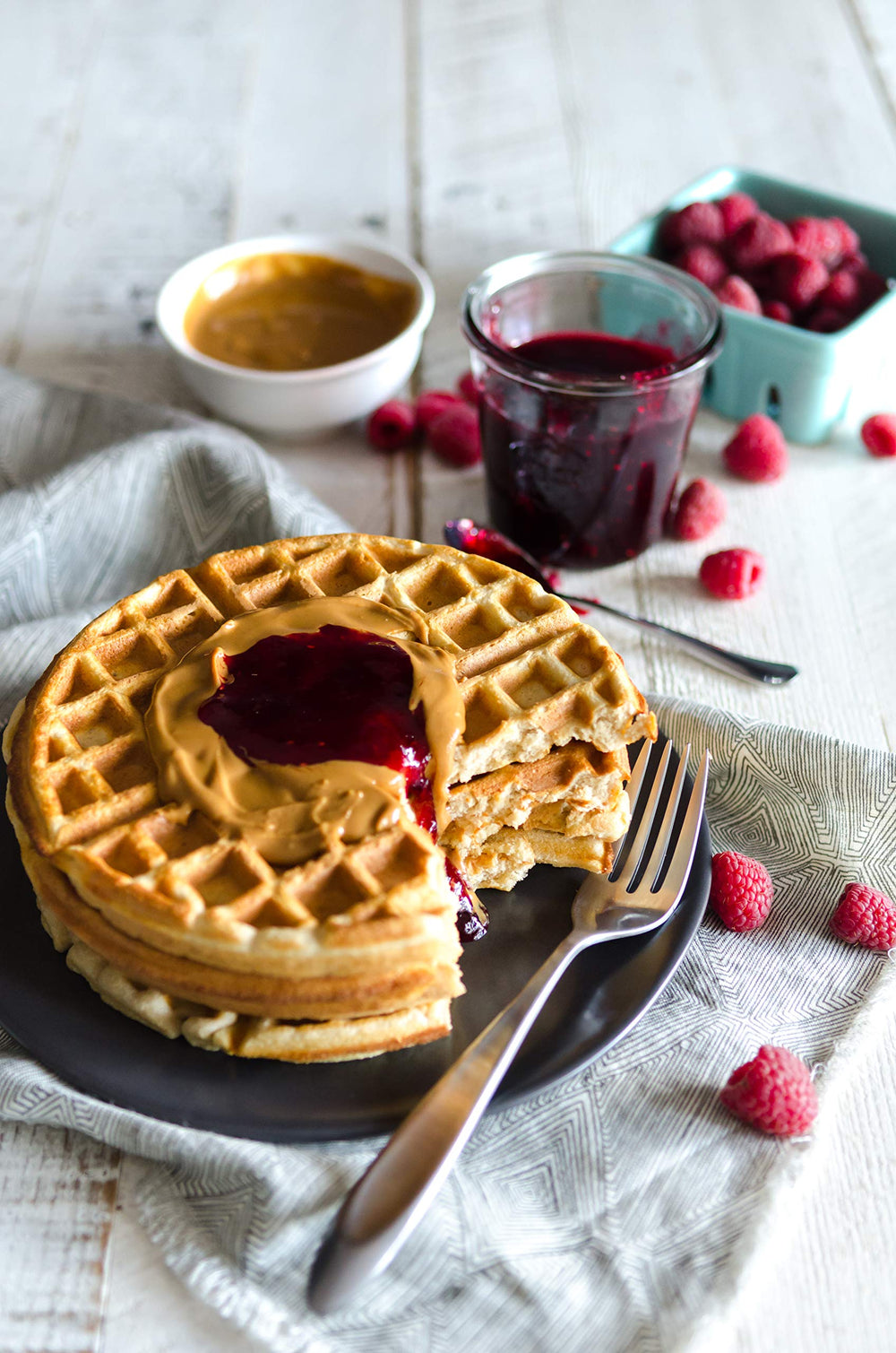 Bob's Red Mill Protein Pancake Mix provides 15g protein per serving.