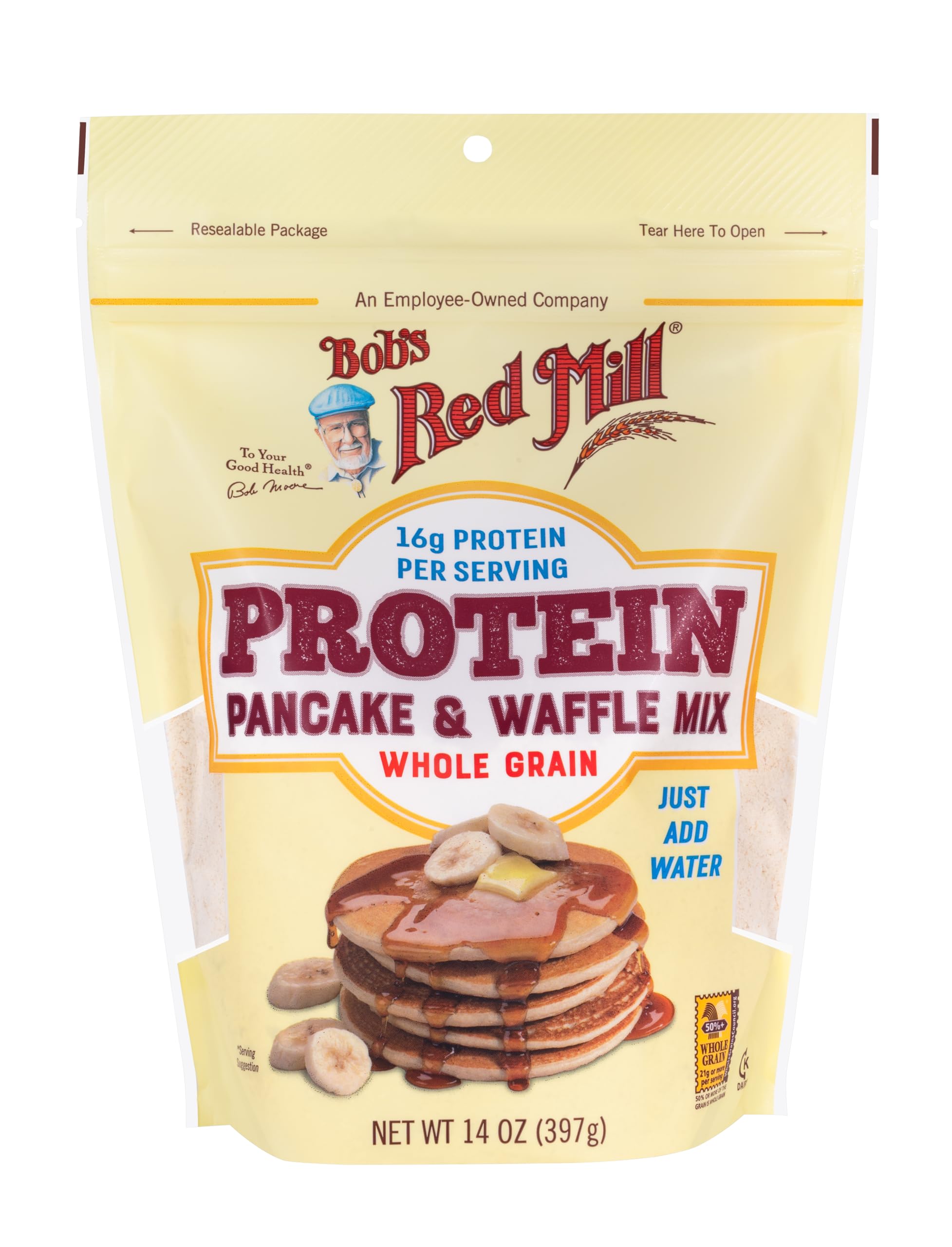Bob's Red Mill mix with whey, pea protein, and real buttermilk.