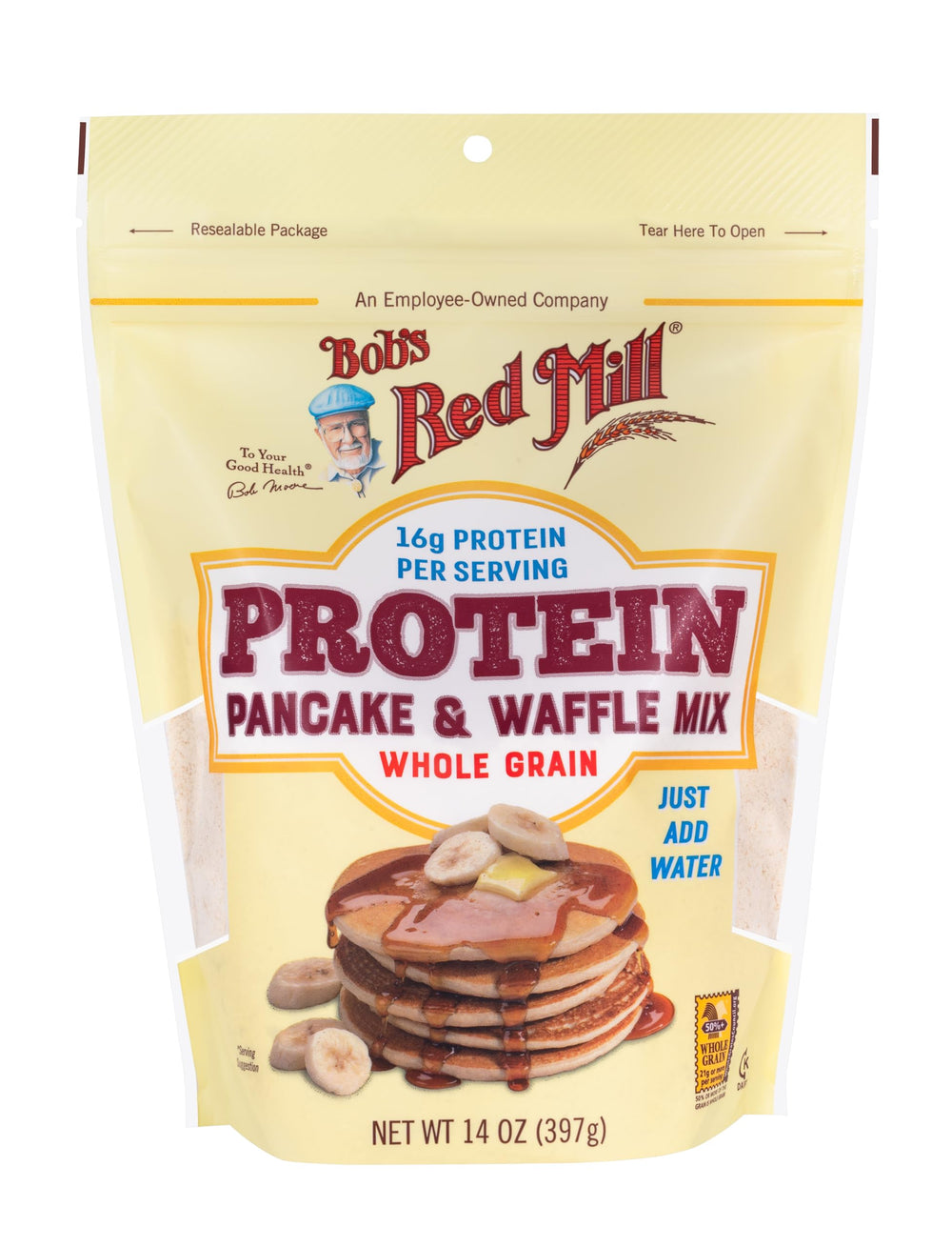 Bob's Red Mill mix with whey, pea protein, and real buttermilk.