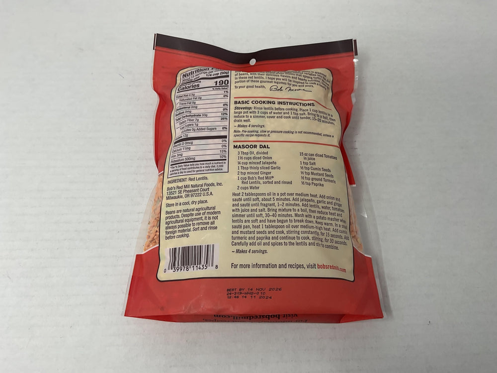 Bob's Red Mill red lentils stews for hearty, fiber-rich bowls