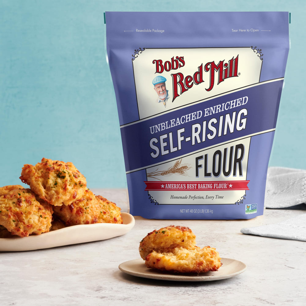 Brunch-ready quick breads baked with Bob's Red Mill Self-Rising Flour.