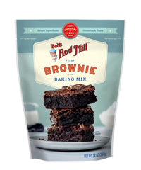 Batter poured into pan using Bob's Signature Brownie Mix.