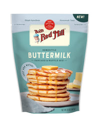 Bob's Red Mill Signature Pancake Mix pancakes stack shows golden, fluffy results.