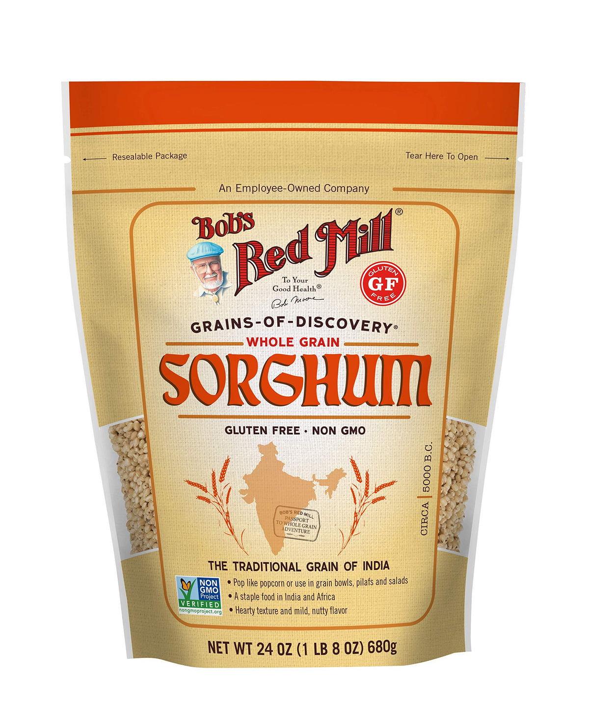Bob's Red Mill sorghum grain popping like popcorn for a quick snack