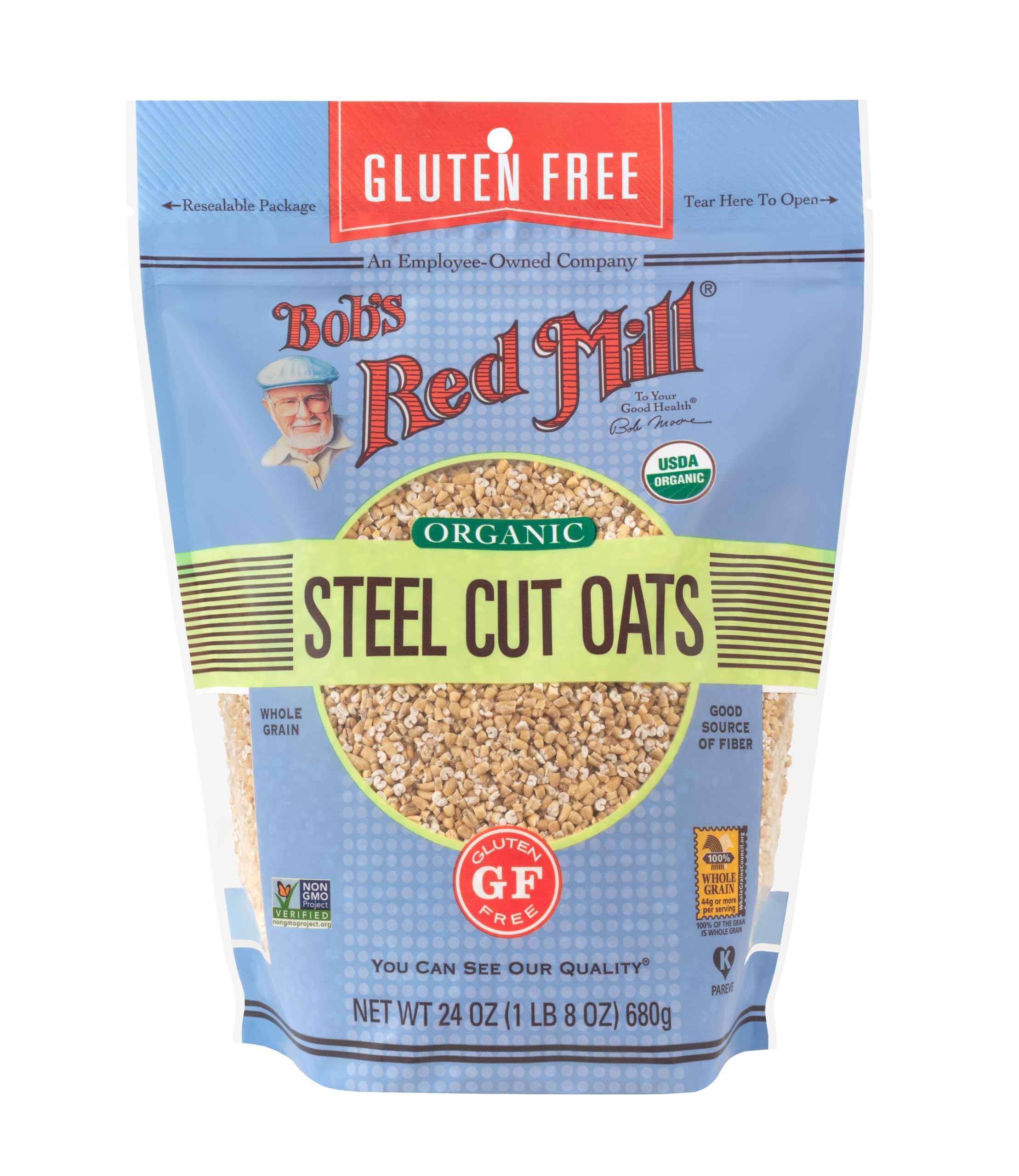 Bob's Red Mill oats bowl topped with nuts and fruit for texture