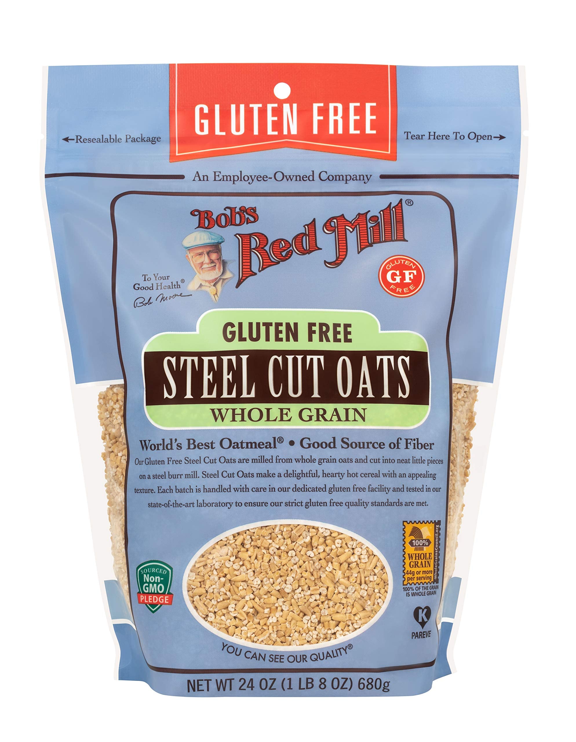 Bob's Red Mill steel cut oats close-up texture, nutty and hearty.
