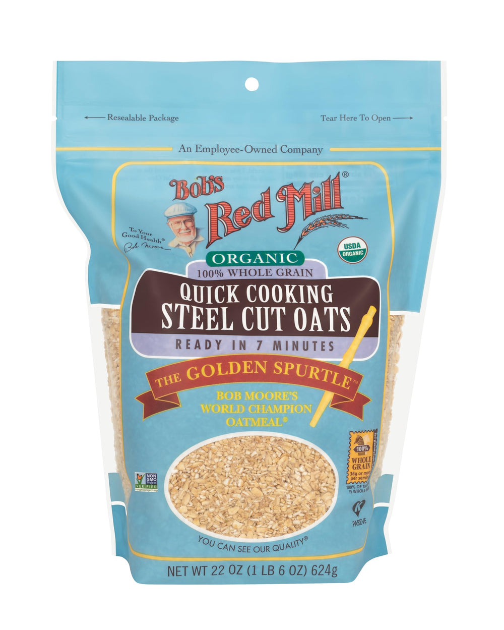 Bob's Red Mill steel cut oats cooking setup with pot emphasizes quick prep.