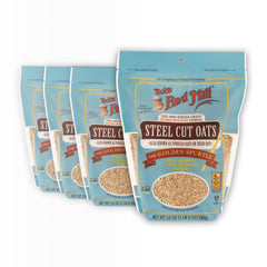 Bob's Red Mill Steel Cut Oats packaging showing whole grain oats for a hearty breakfast