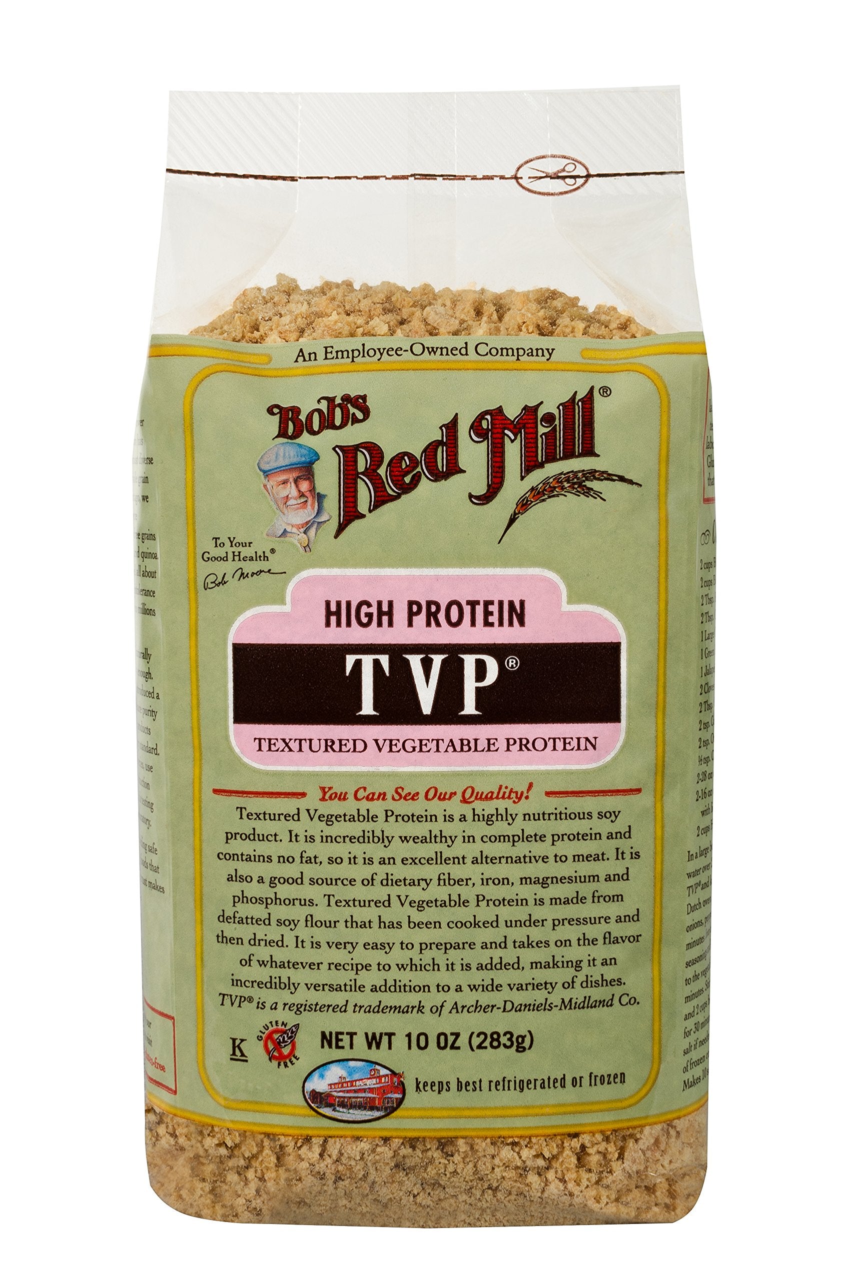 Bob's Red Mill TVP raw granules ready to rehydrate for plant-based meals