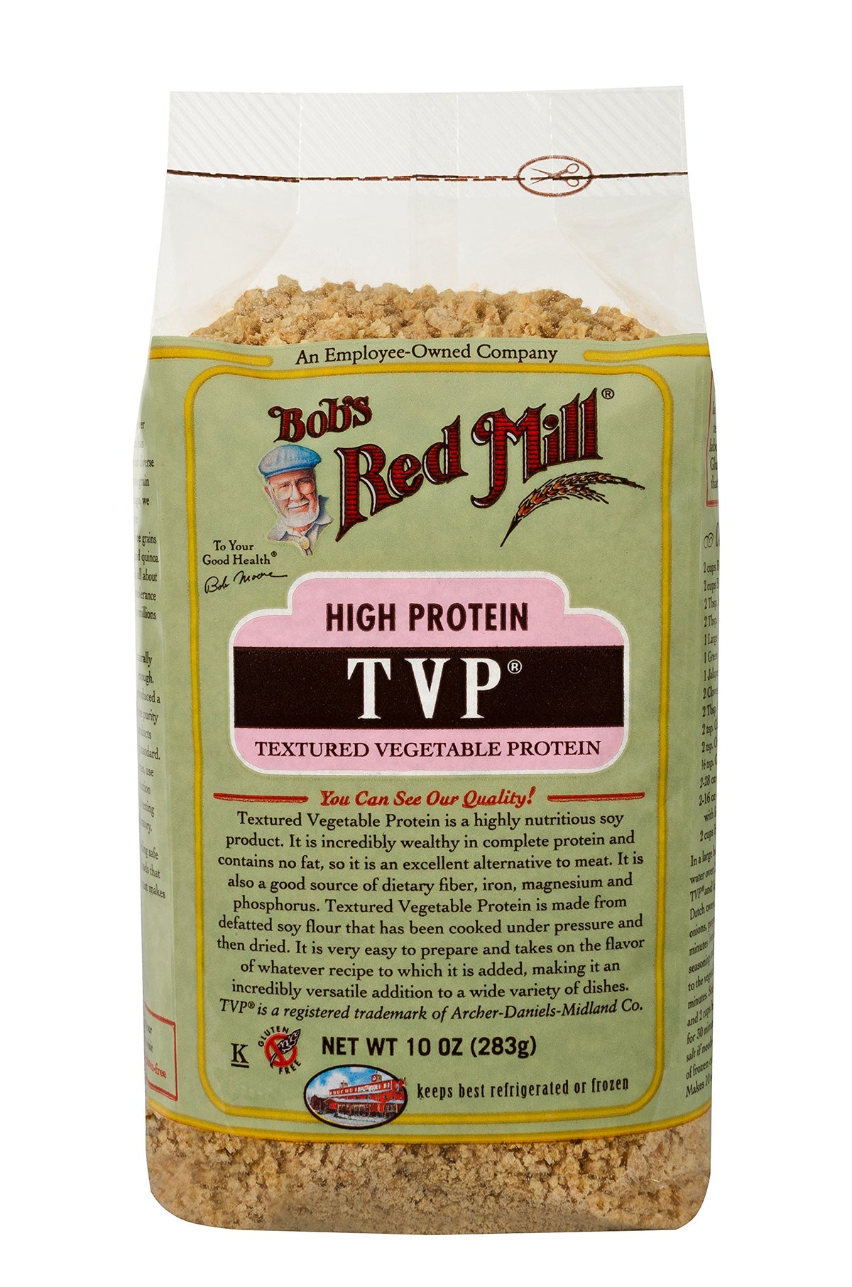 Bob's Red Mill TVP raw granules ready to rehydrate for plant-based meals