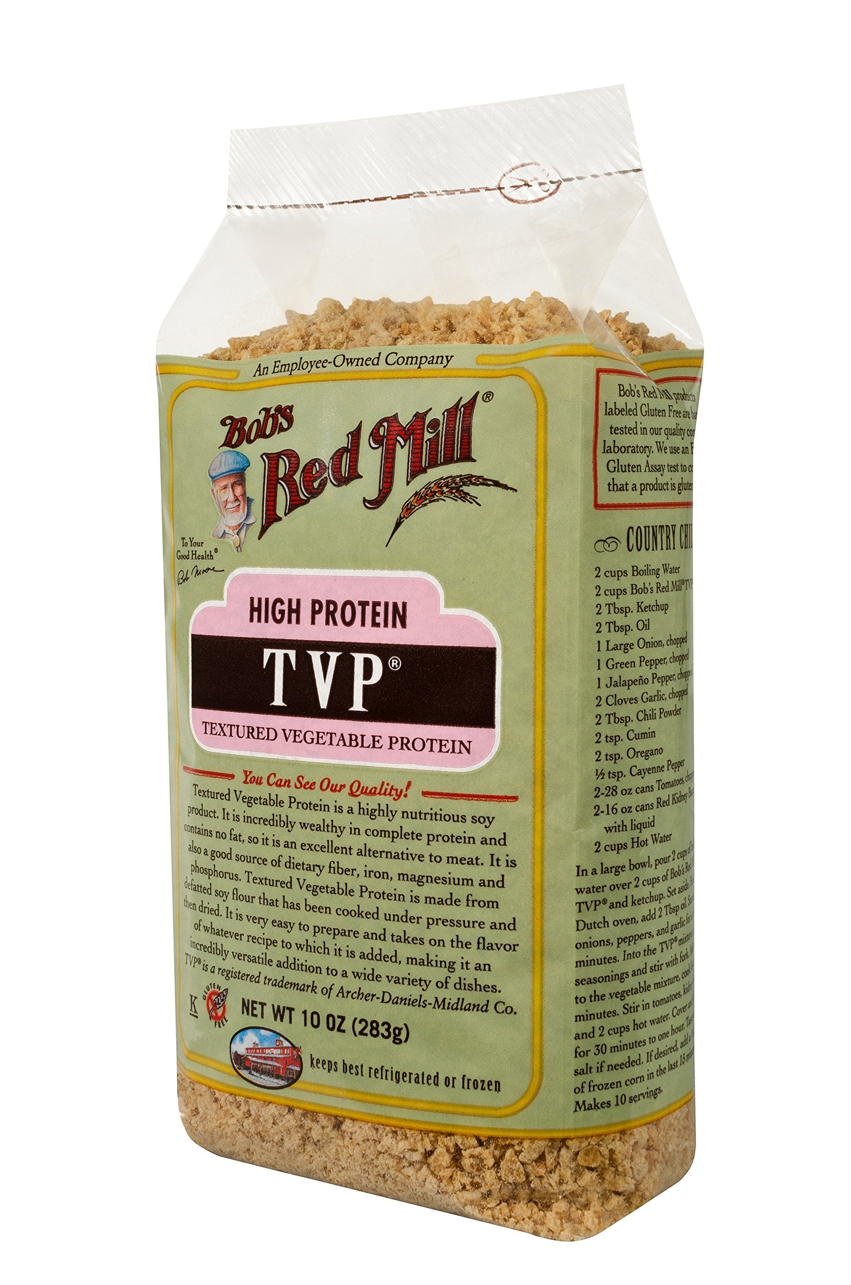 Bob's Red Mill TVP veggie burgers for quick weeknight dinners