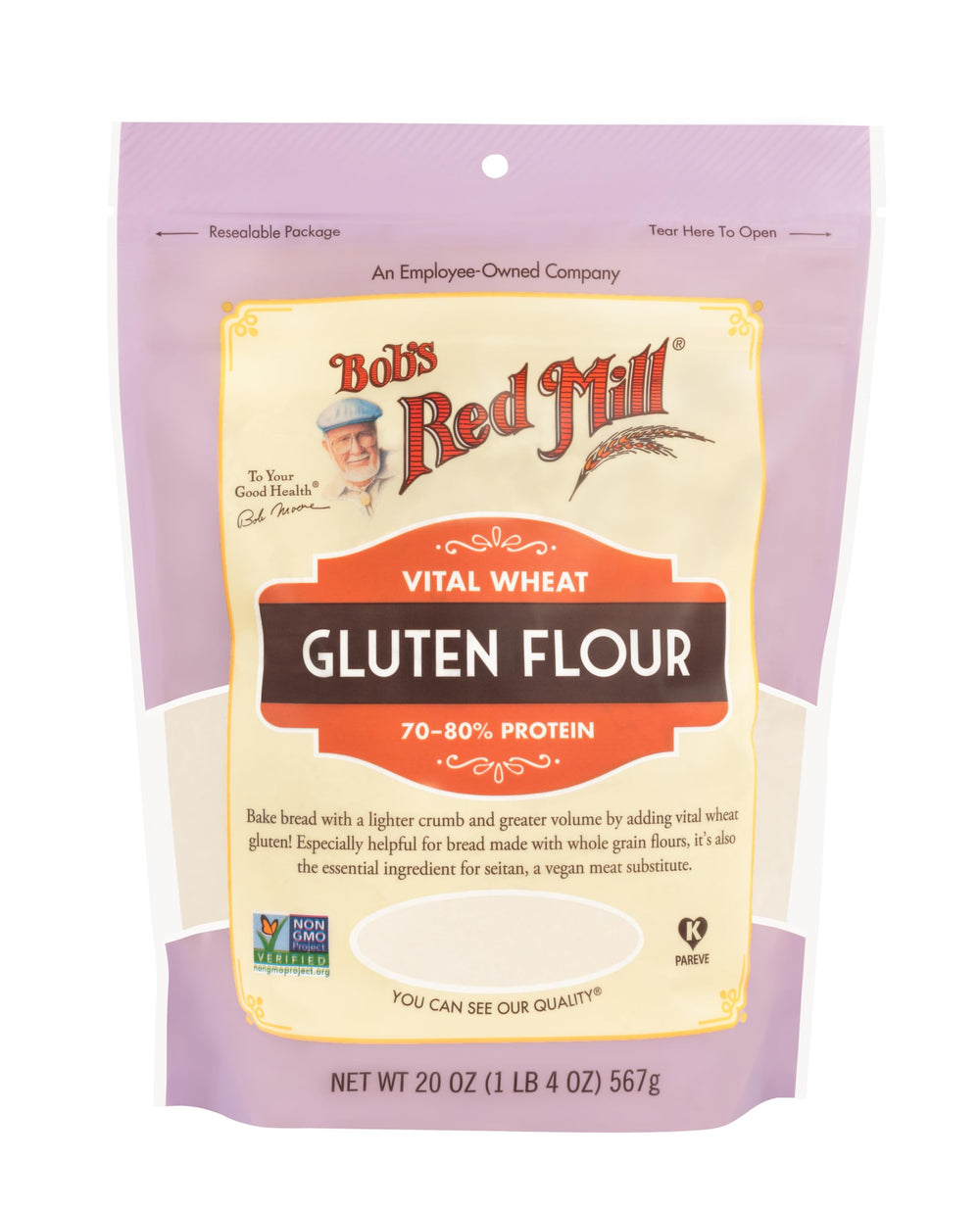 Bob's Red Mill Vital Wheat Gluten bread-dough crumb close-up suggests improved volume and texture