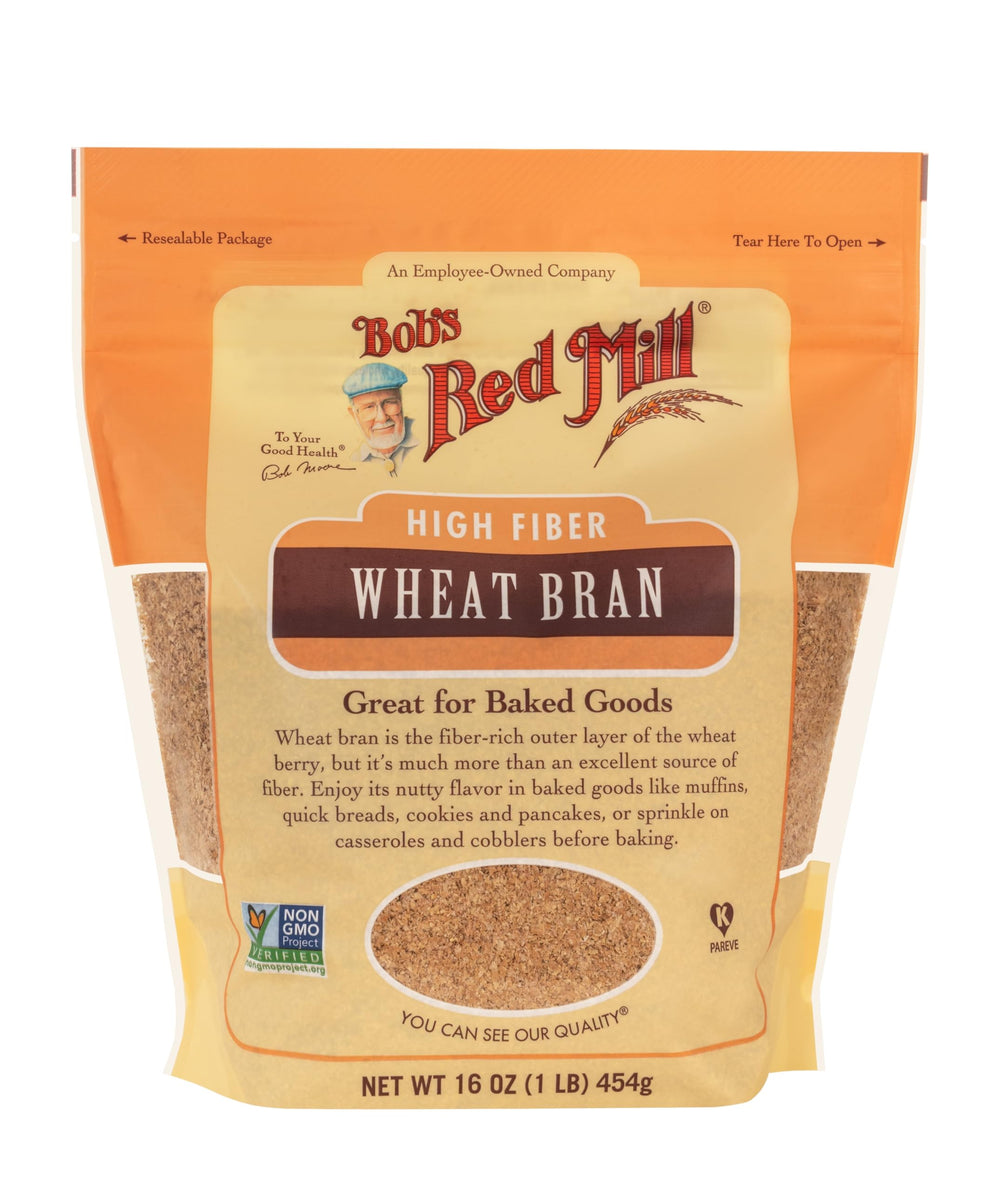 Bran stirred into hot cereal for a hearty breakfast