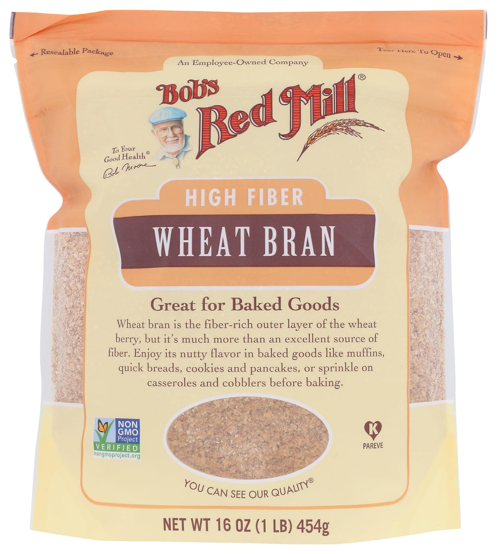 Bob's Red Mill Wheat Bran package with a nutty aroma for baking.