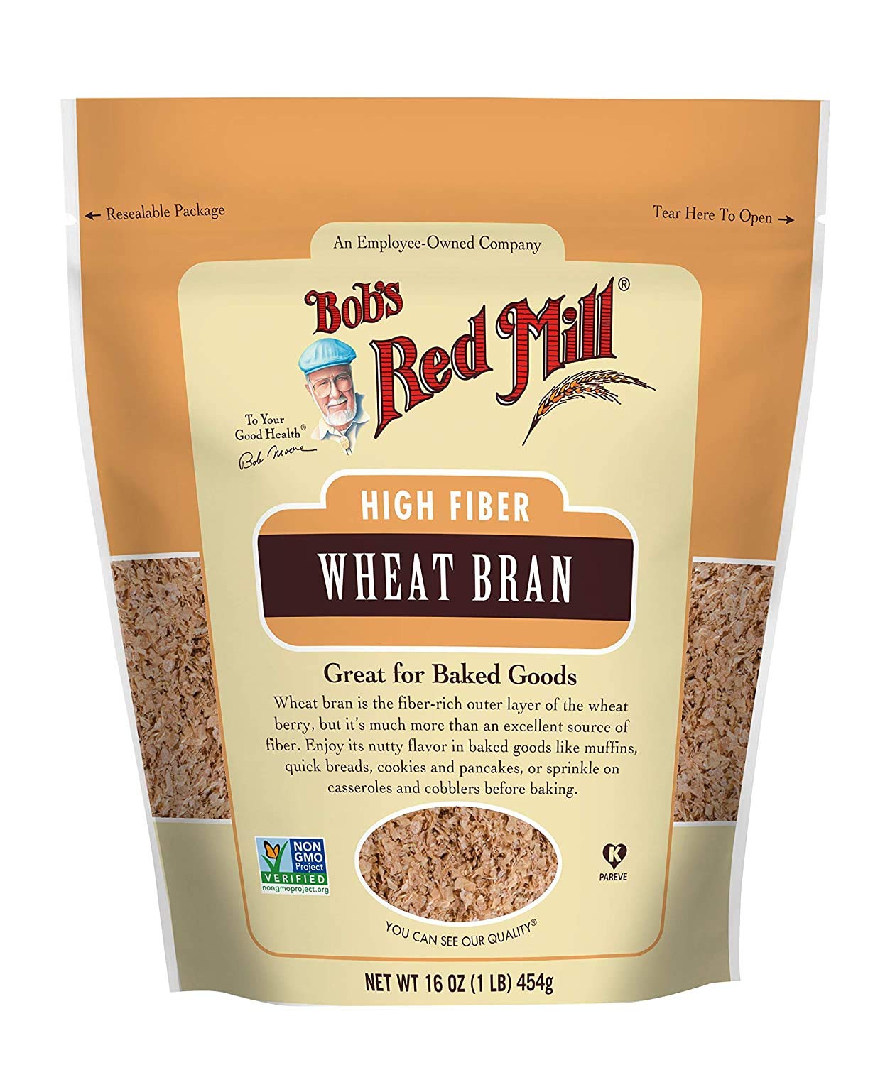 Bob's Red Mill Wheat Bran two bags front view, showcasing packaging and high-fiber versatility.