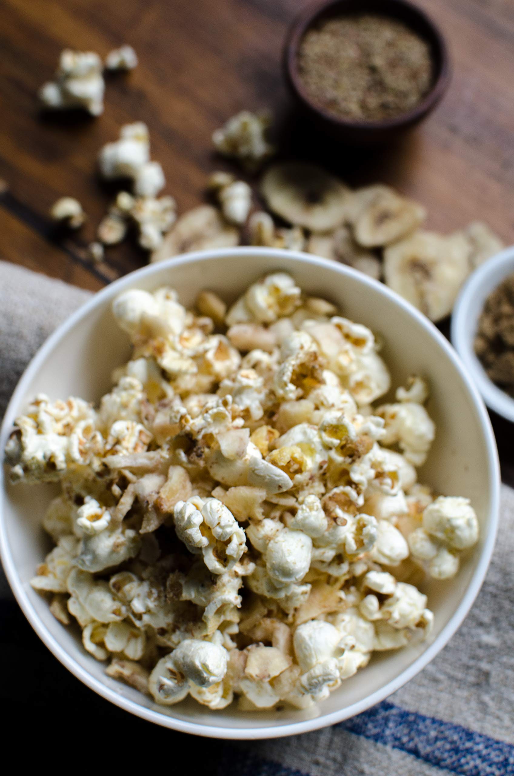 Bob's Red Mill White Popcorn with butter and salt for richer flavor.