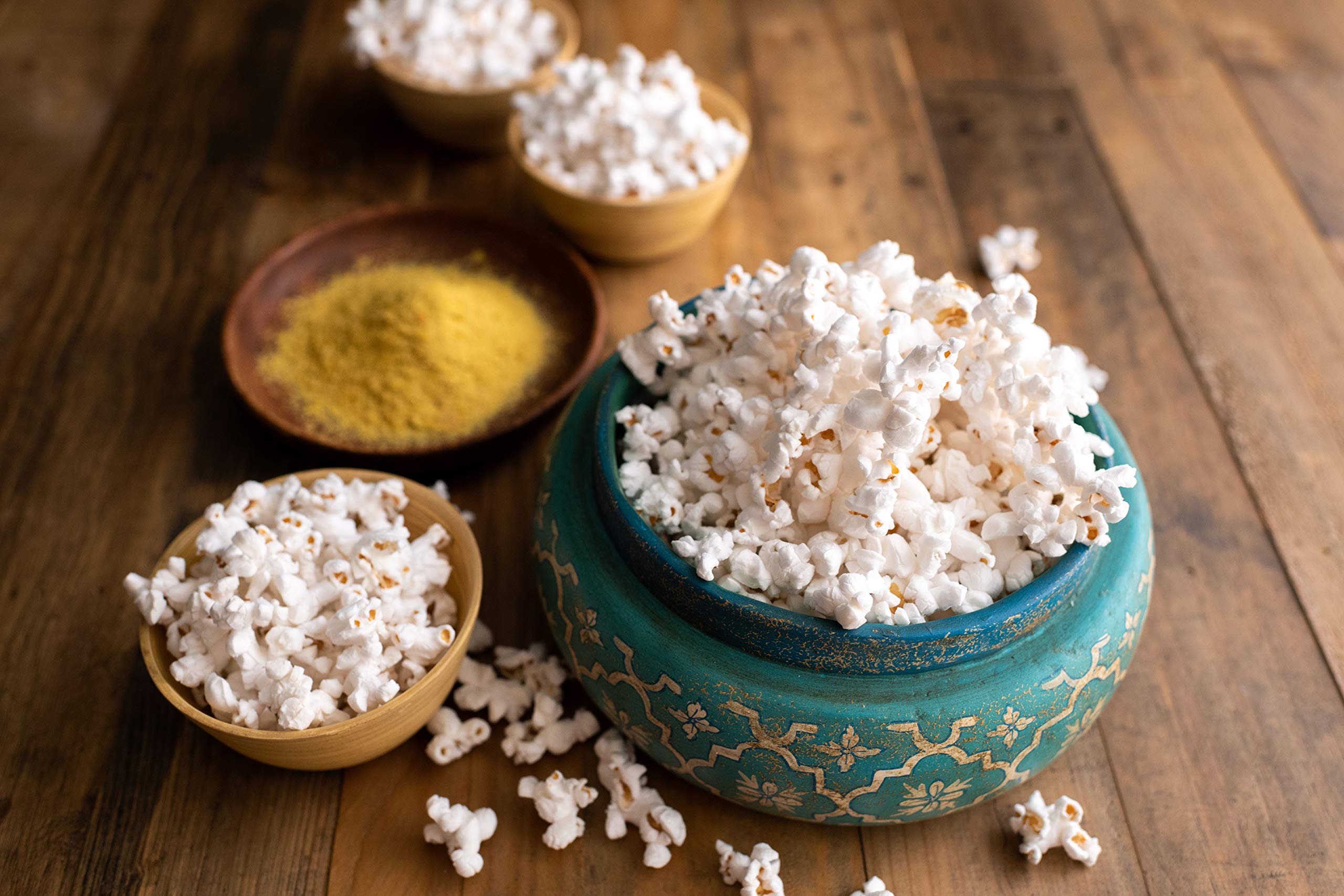 Bob's Red Mill White Popcorn in a cozy kitchen setup for easy snacking.