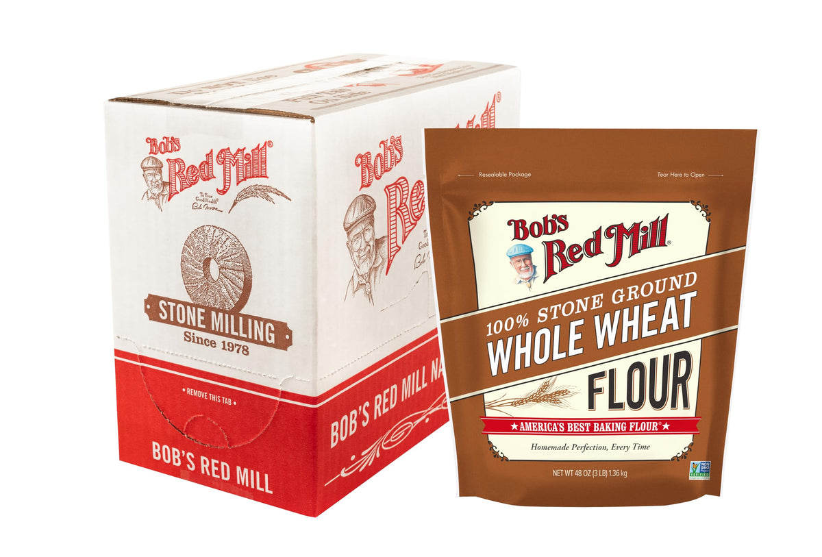Bob's Red Mill Whole Wheat Flour 3lb bag ready for artisan bread.