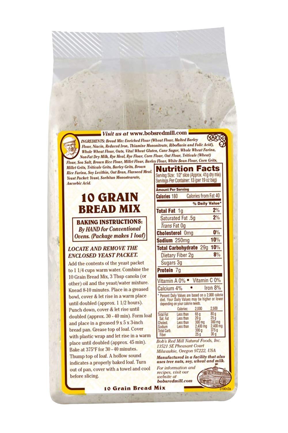 Bob's Red Mill yeast packet included, enabling reliable rise for fresh bread.