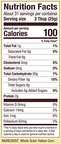 Bob's Red Mill Yellow Popcorn, 100 calories per serving, convenient snack.