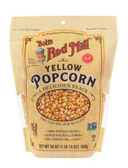 Bob's Red Mill Yellow Popcorn kernels ready to pop for a wholesome snack.