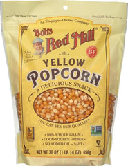 Bob's Red Mill Yellow Popcorn on the stovetop for a crunchy treat.