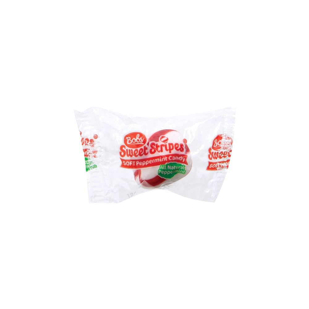 Individually wrapped Bob's Sweet Stripes mints ready for gifting or office sharing