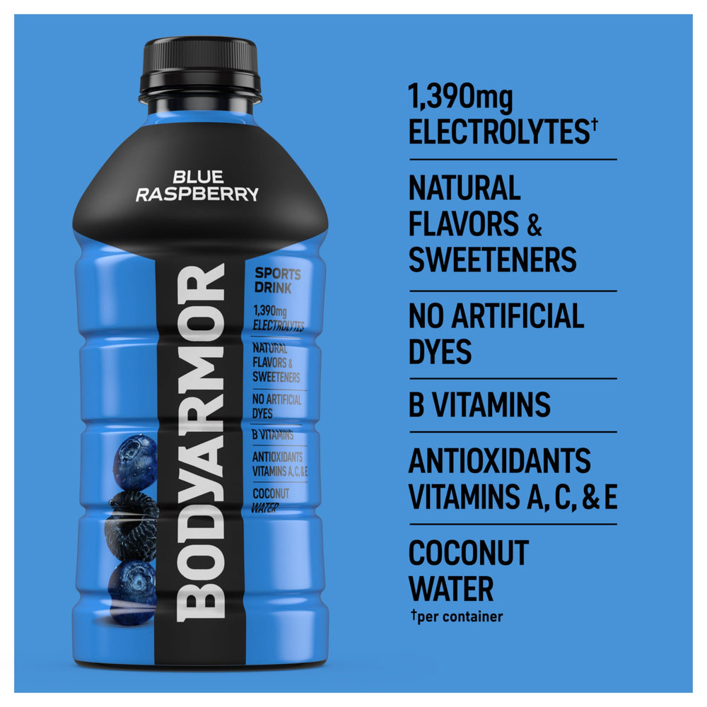 BODYARMOR antioxidants on label point to added nutrients for daily refreshment.