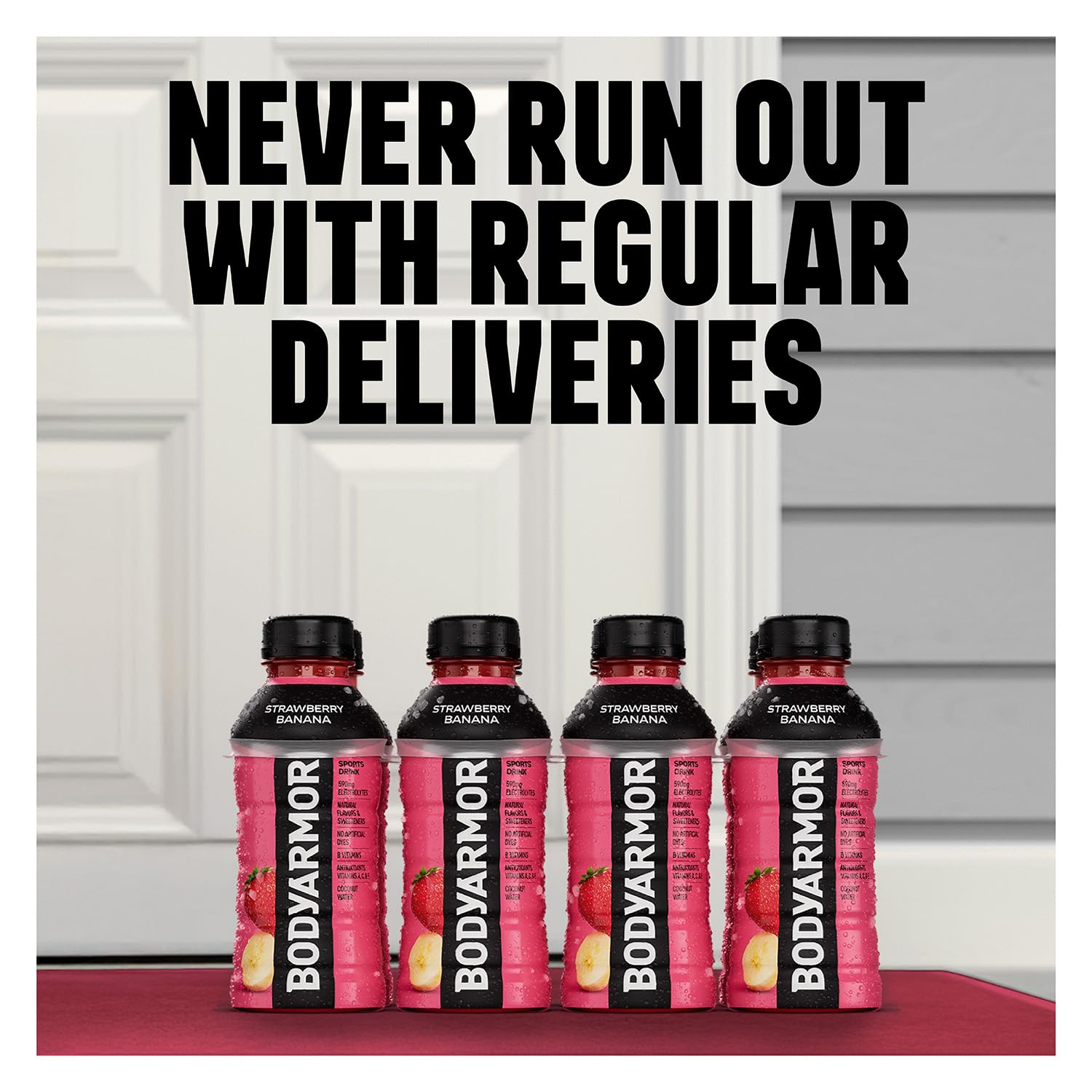 BODYARMOR Blackout Berry bottle showing coconut water content for hydration