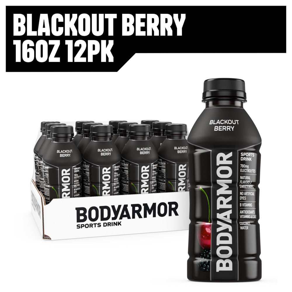 BODYARMOR Blackout Berry fruit visuals suggest natural flavors