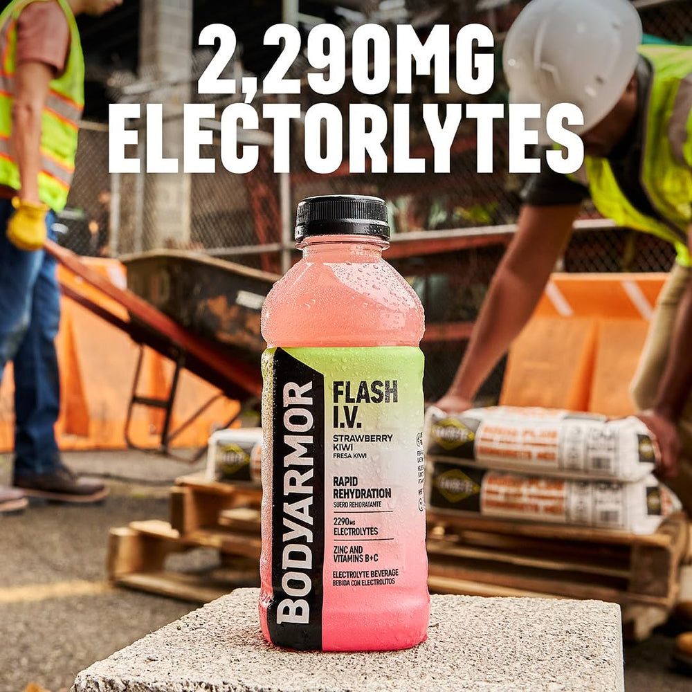 BODYARMOR Flash IV chilled serve with ice suggesting refreshing hydration.
