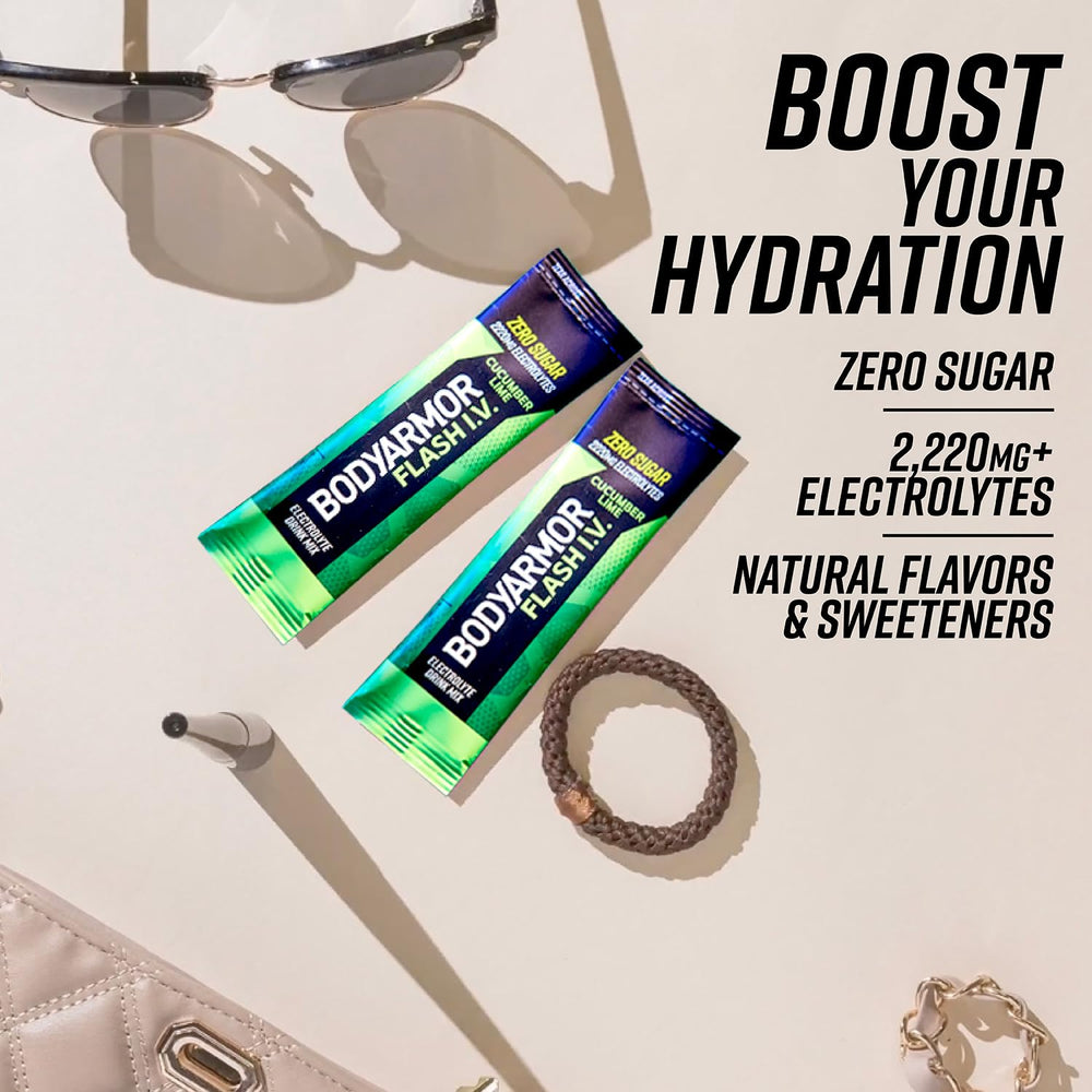 BodyArmor Flash IV cucumber lime bottle-dispense setup enables easy sipping