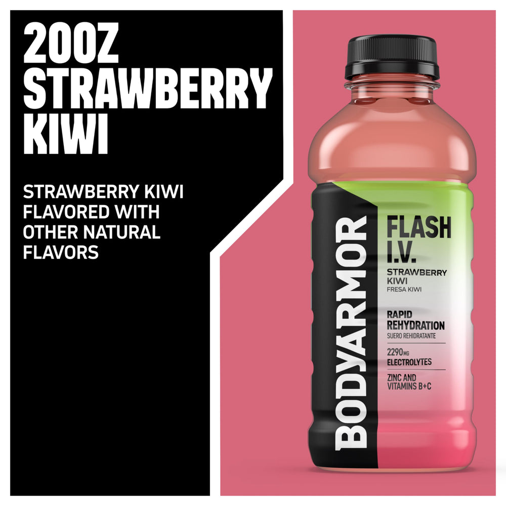 BODYARMOR Flash IV nutrition panel close-up emphasizing vitamins B, C and zinc.