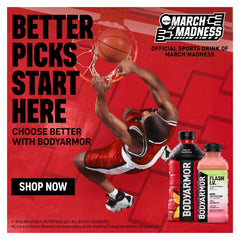 BODYARMOR Flash IV pack of 12 showcasing convenient post-workout hydration option.