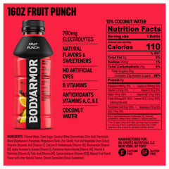 BODYARMOR Fruit Punch pour shows quick hydration during workouts.