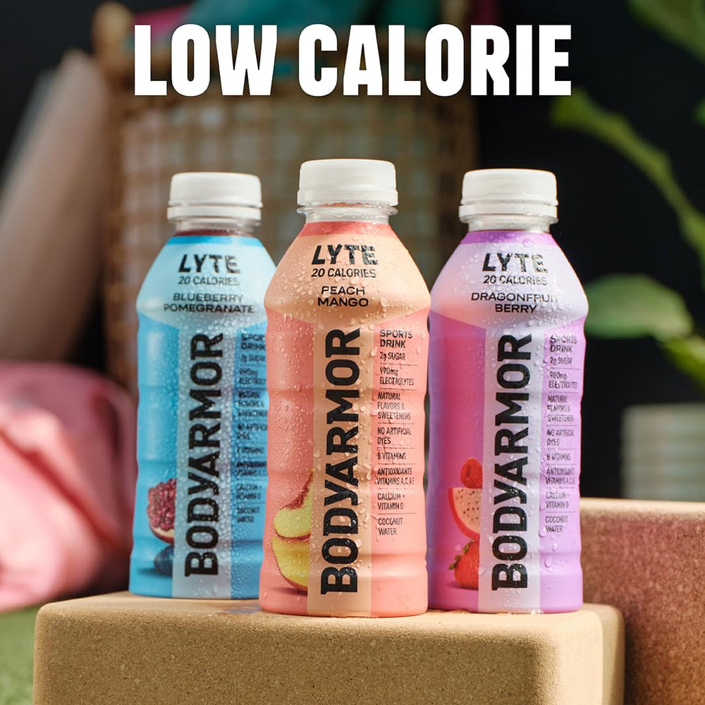 Nutrition panel on BODYARMOR LYTE Dragonfruit Berry showing vitamins and electrolytes