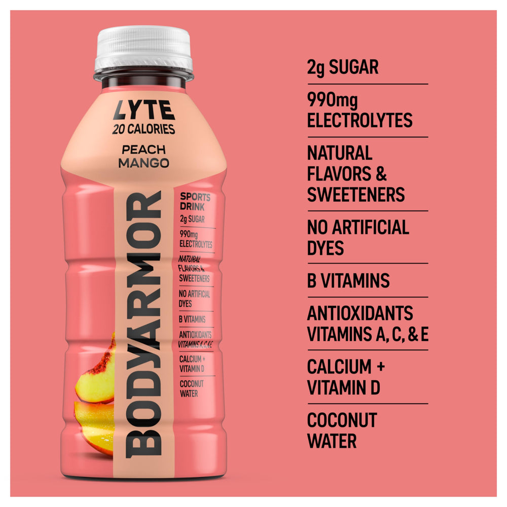 Vitamin-rich BODYARMOR LYTE with antioxidants supports daily hydration