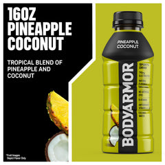 BODYARMOR pineapple coconut bottle pour during workouts.