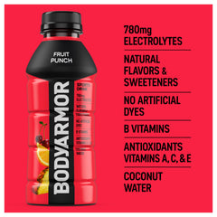 BODYARMOR six-pack display highlights convenient multi-bottle hydration.