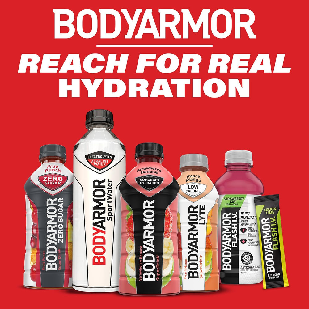 BODYARMOR SportWater close-up showing premium packaging and labeling.